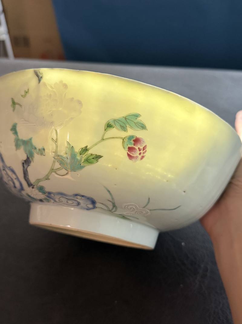 清乾隆 粉彩庭院花卉大碗 - 图13