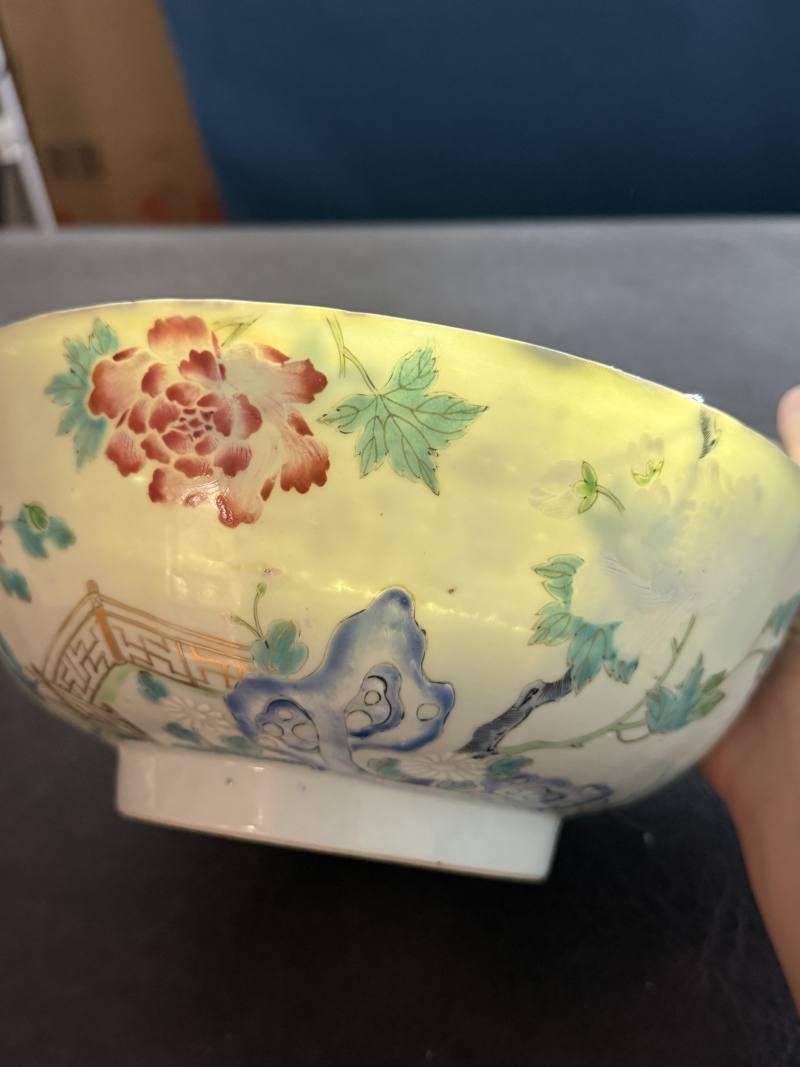 清乾隆 粉彩庭院花卉大碗 - 图14