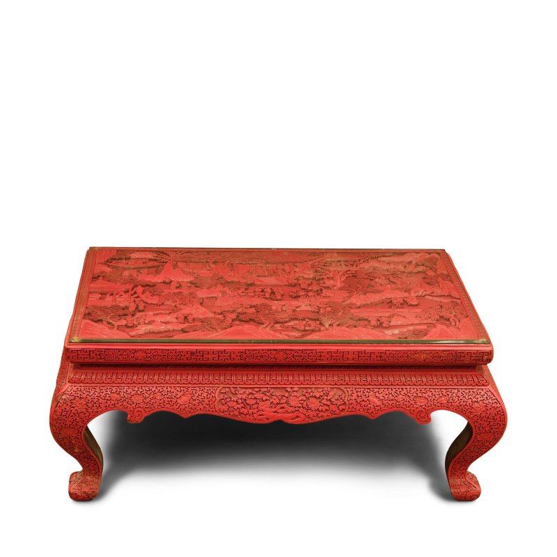 晚清 剔紅仙人祝壽圖炕桌 | A CARVED CINNABAR LACQUER 'BIRTHDAY' KANG TABLE - 图4