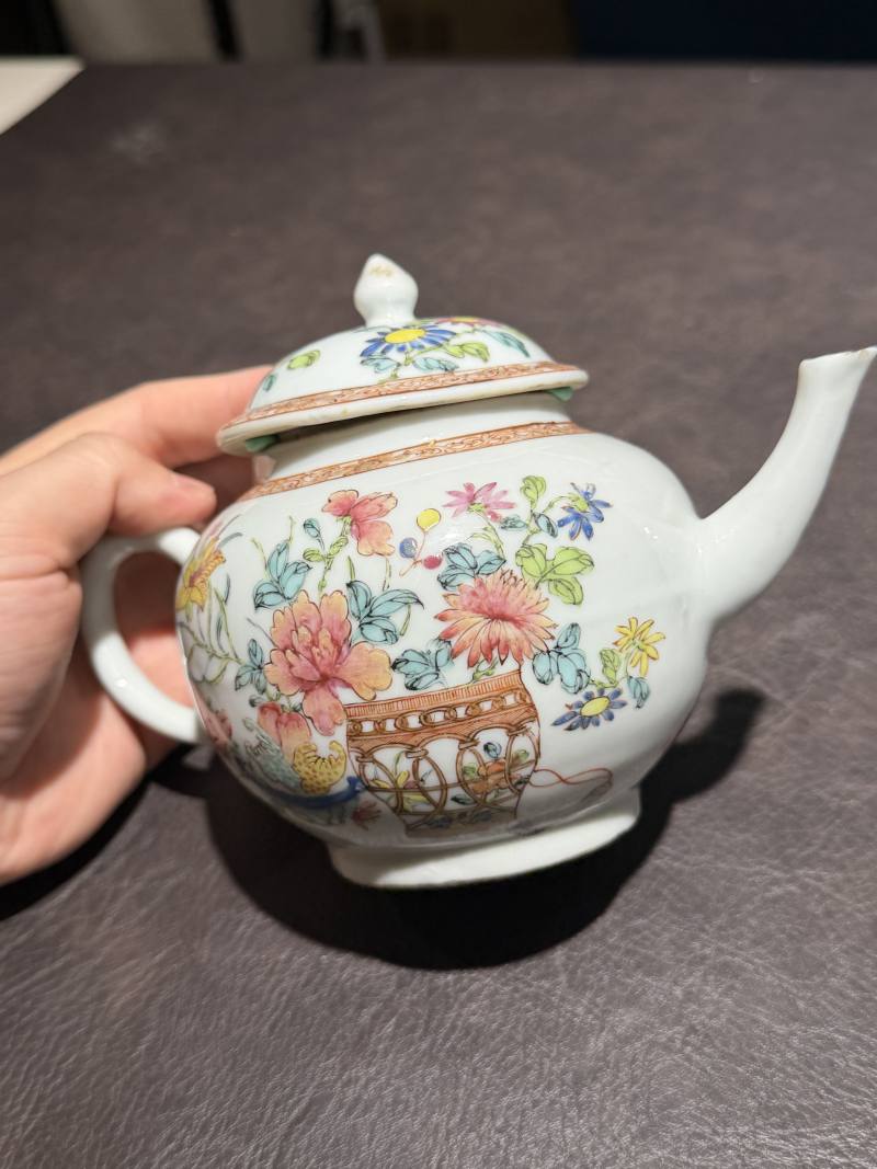 清雍正 广珐琅三果花卉纹茶壶 - 图10