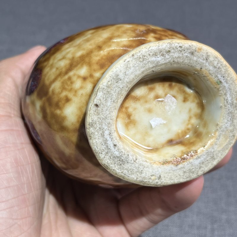 清乾隆窑变釉鸠耳瓶 - 图10