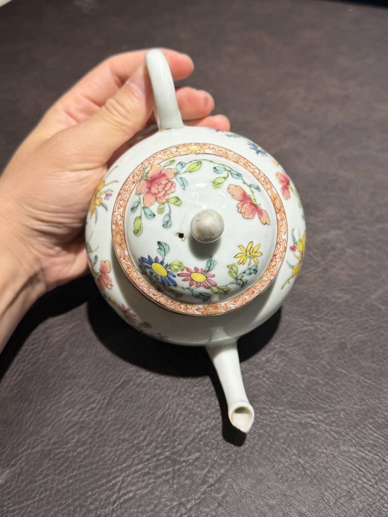 清雍正 广珐琅三果花卉纹茶壶 - 图12