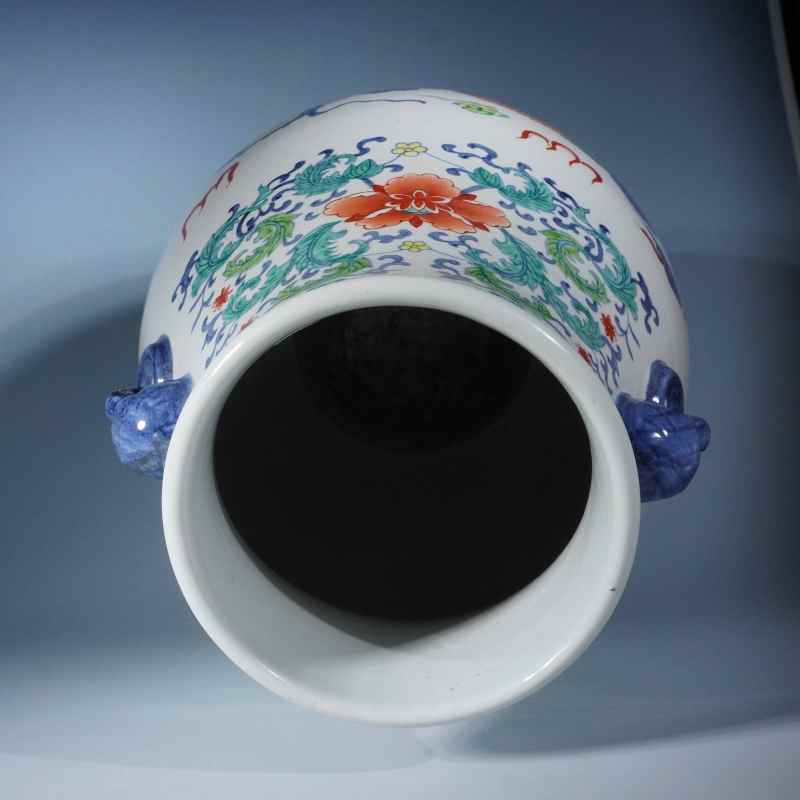 清斗彩瑞兽纹象耳尊 - 图2