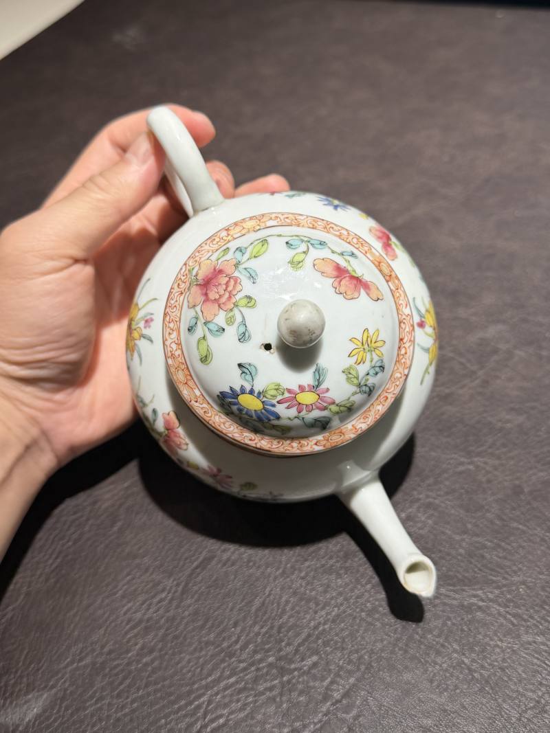 清雍正 广珐琅三果花卉纹茶壶 - 图13