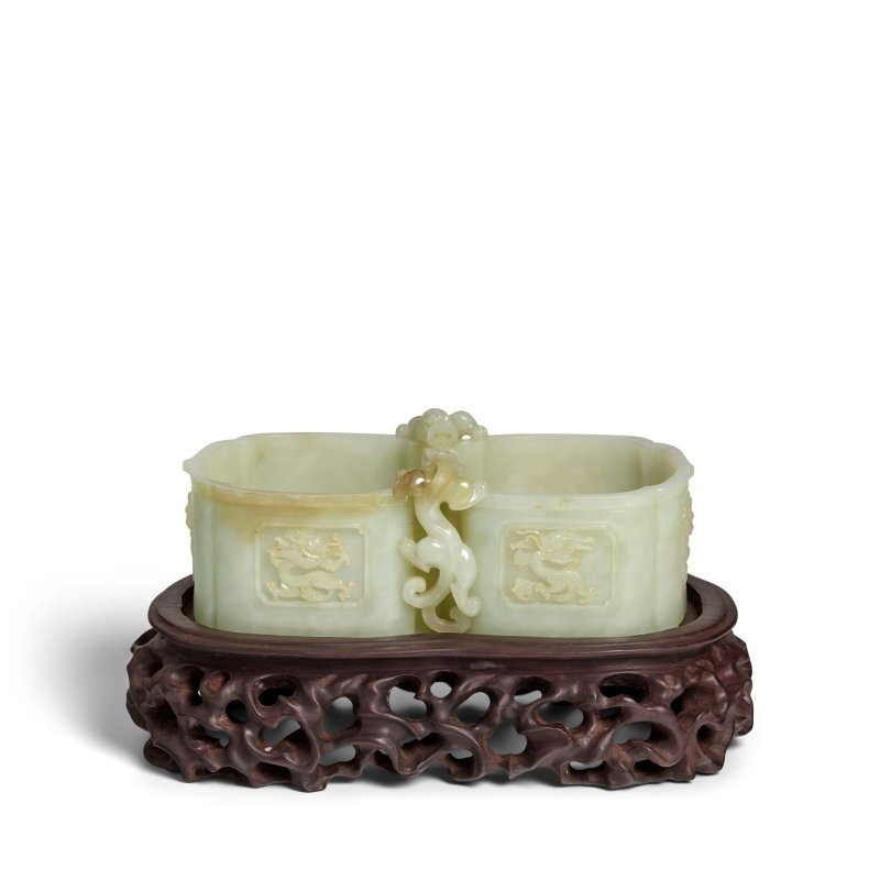 十九/二十世紀 白玉開光盤龍洗 | A WHITE JADE 'DRAGON' WASHER - 图6