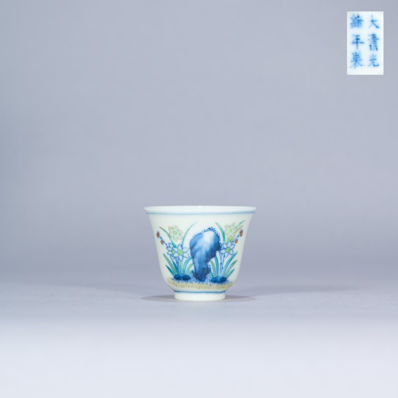 清光绪 斗彩花神杯 - 图1