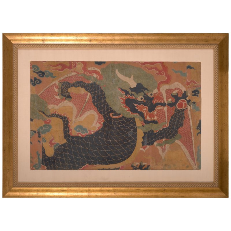 十七世紀 五彩蟒紋織錦 | A SILK BROCADE 'DRAGON' PANEL - 图2