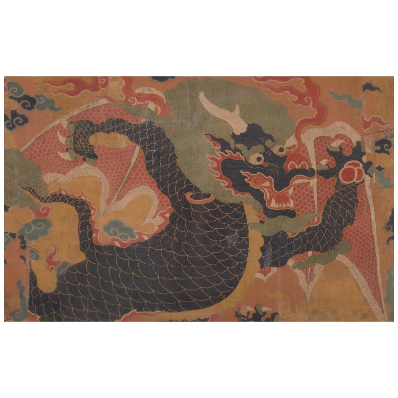 十七世紀 五彩蟒紋織錦 | A SILK BROCADE 'DRAGON' PANEL - 图3