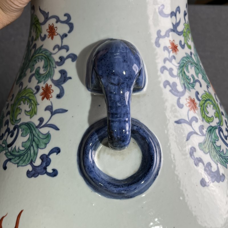 清斗彩瑞兽纹象耳尊 - 图8