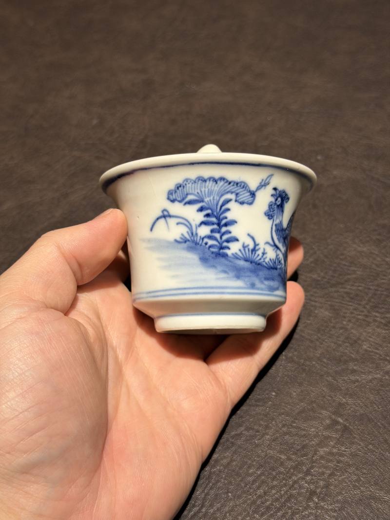 清乾隆 青花冠上加冠大吉图公道杯 - 图3