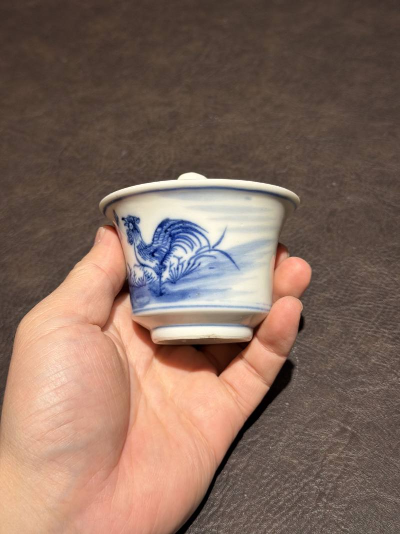 清乾隆 青花冠上加冠大吉图公道杯 - 图4