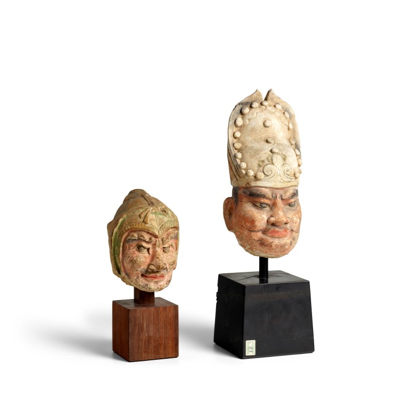 唐 加彩陶官人首及武士首各一 | PAINTED POTTERY HEADS AN OFFICIAL AND A SOLDIER - 图5