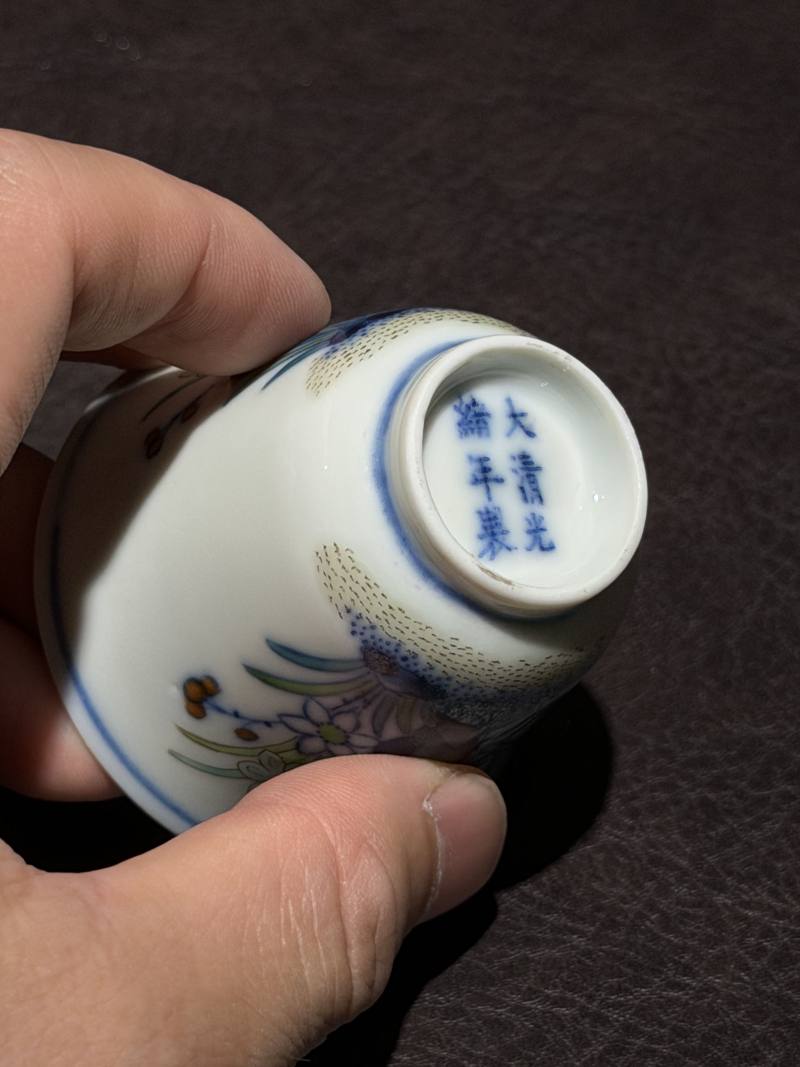 清光绪 斗彩花神杯 - 图10
