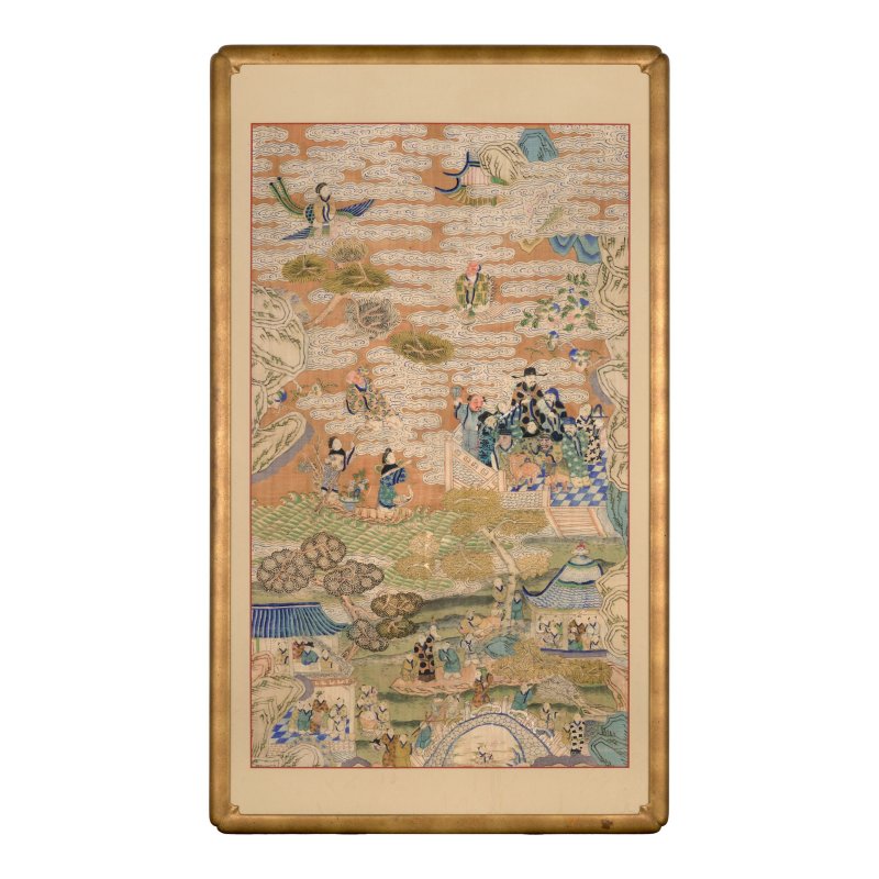 十九世紀 緙絲仙人雅集圖掛屏 | A LARGE KESI 'DAOIST IMMORTALS' PANEL - 图2