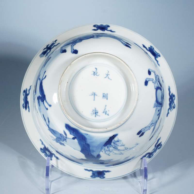 清康熙青花人物故事碗 - 图3