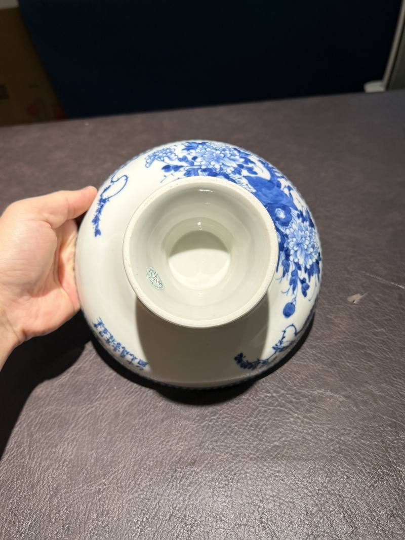 民国 青花花卉高足盘一对 - 图16
