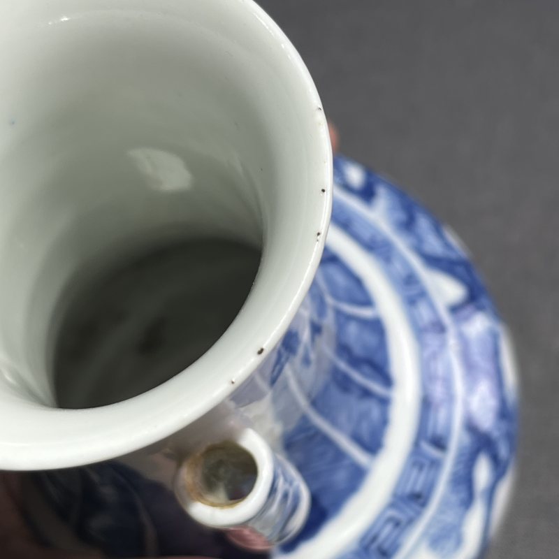 清青花花鸟纹贯耳瓶 - 图12