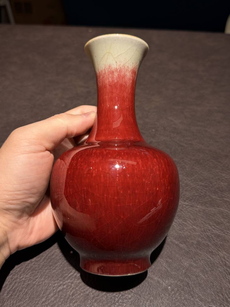 清 郎红釉小瓶 - 图4