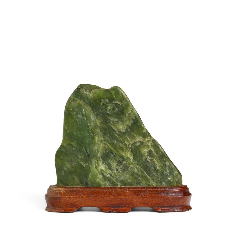 碧玉山形擺件 | A SPINACH-GREEN JADE ROCK - 图6