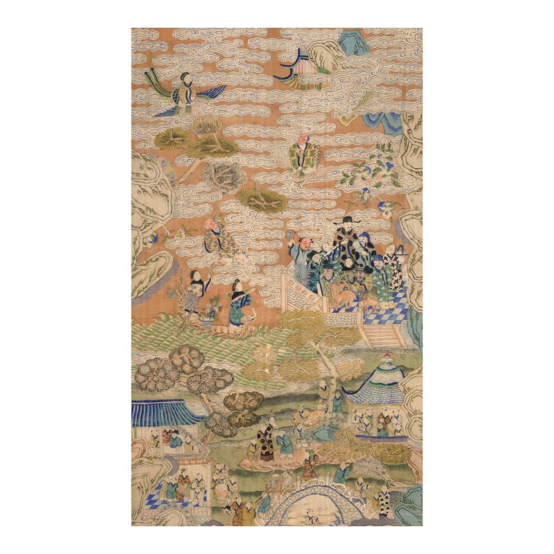 十九世紀 緙絲仙人雅集圖掛屏 | A LARGE KESI 'DAOIST IMMORTALS' PANEL - 图3