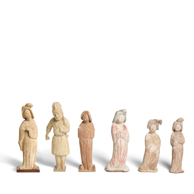 唐 立陶俑一組六件 | A GROUP OF SIX PAINTED POTTERY FIGURES - 图4