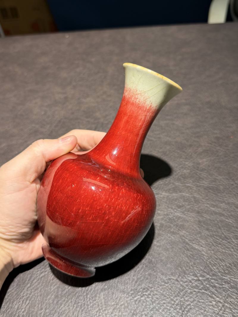 清 郎红釉小瓶 - 图5