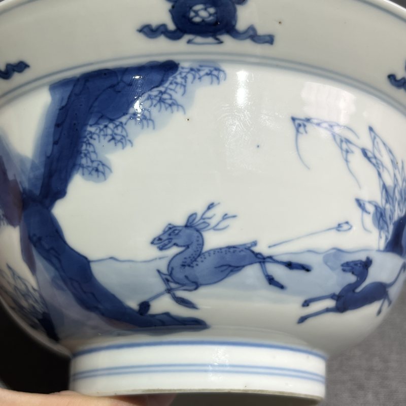 清康熙青花人物故事碗 - 图6