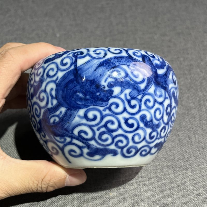 清青花龙穿花苹果尊 - 图4