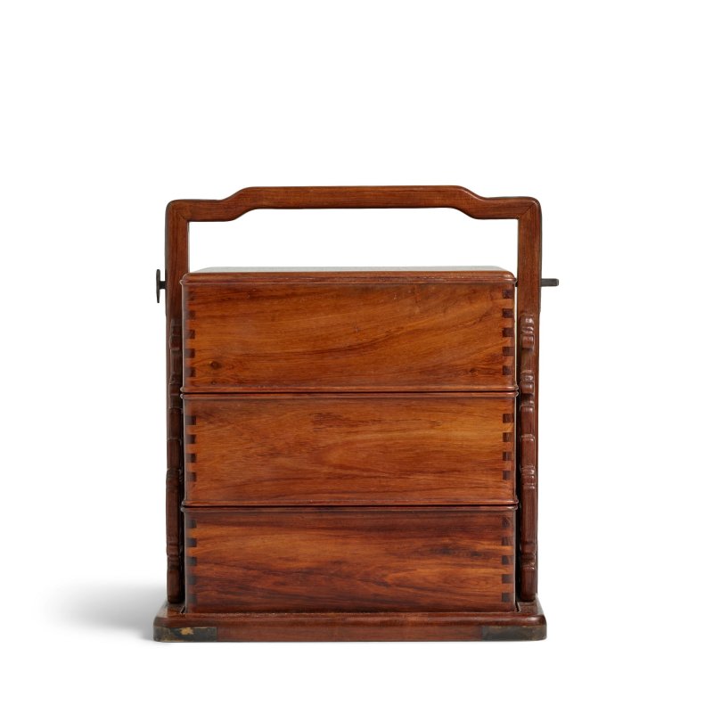 黃花梨三層方形提盒 | A HUANGHUALI SQUARE THREE-TIER PICNIC BOX - 图4
