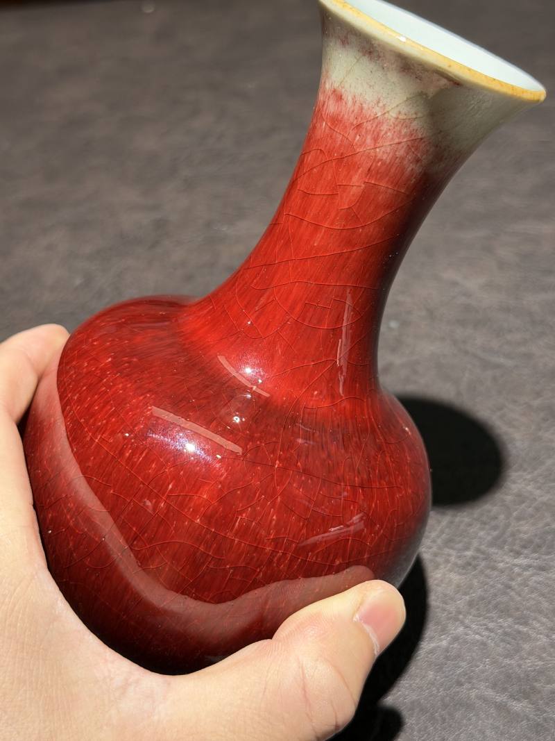 清 郎红釉小瓶 - 图8
