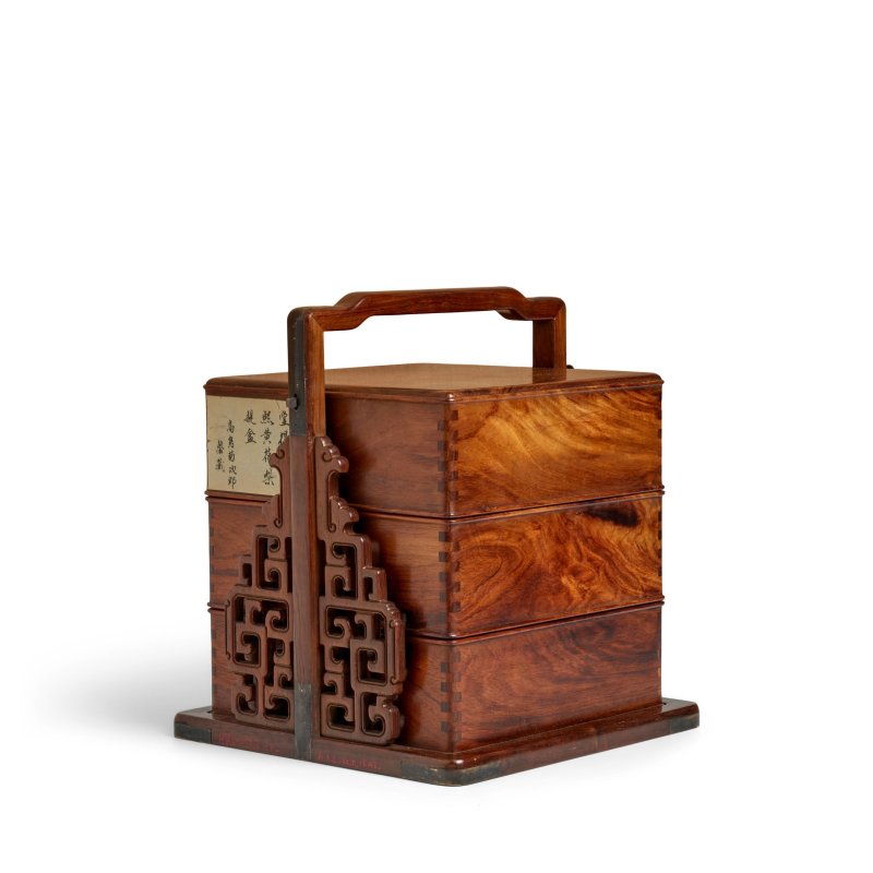 黃花梨三層方形提盒 | A HUANGHUALI SQUARE THREE-TIER PICNIC BOX - 图5
