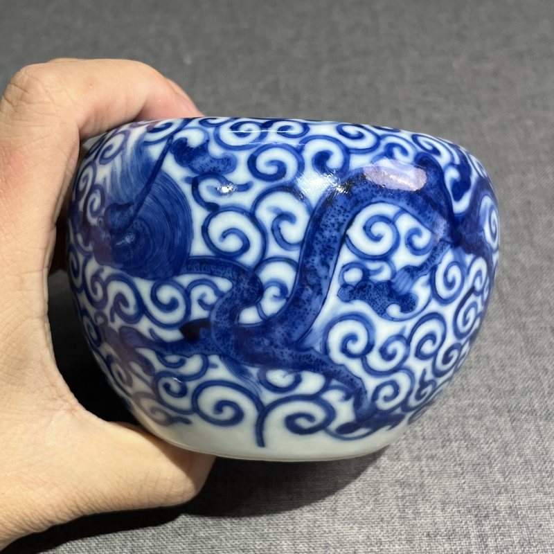 清青花龙穿花苹果尊 - 图6