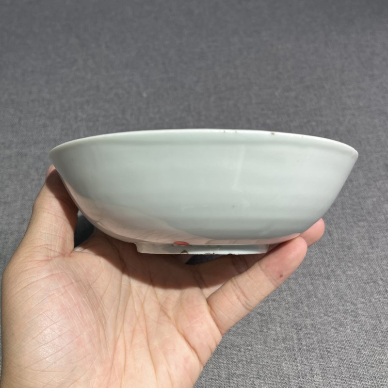 明晚期青花花卉卧足碗 - 图8