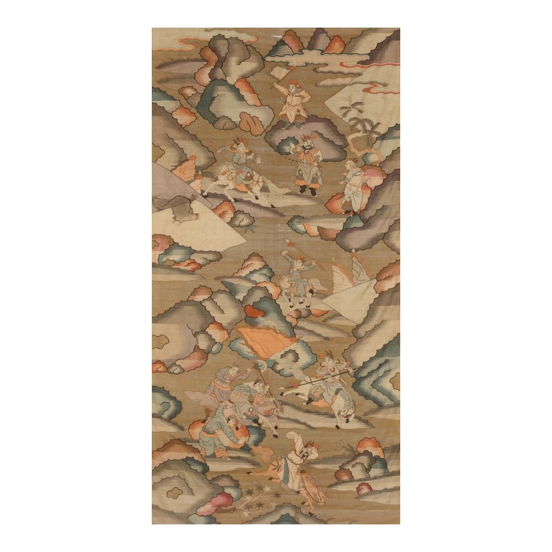 十九世紀晚期/二十世紀早期 設色緙絲战场图掛屏 | A PAINTED KESI PANEL OF A BATTLE SCENE - 图1