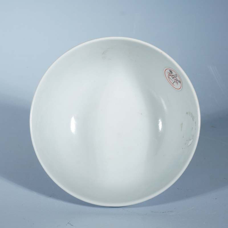 清光绪青花双龙戏珠茶圆 - 图2