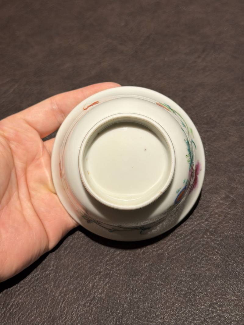 清雍正 粉彩折枝花卉纹茶圆 - 图8