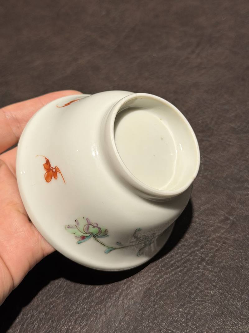 清雍正 粉彩折枝花卉纹茶圆 - 图9