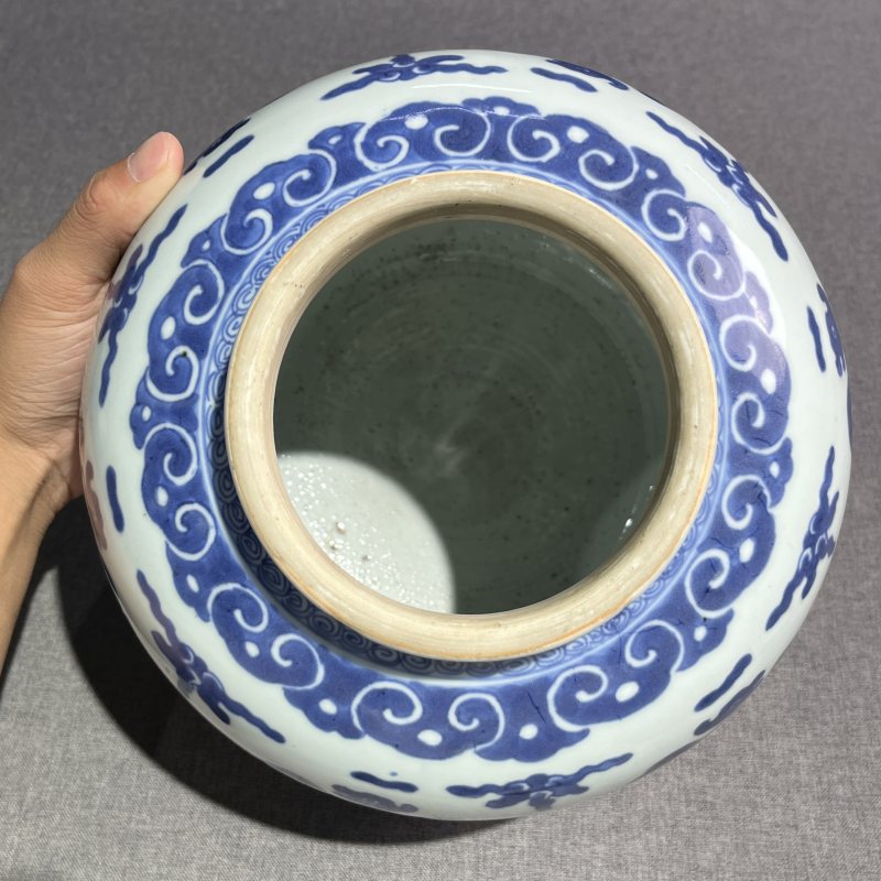 清雍正青花团凤纹太白罐 - 图8