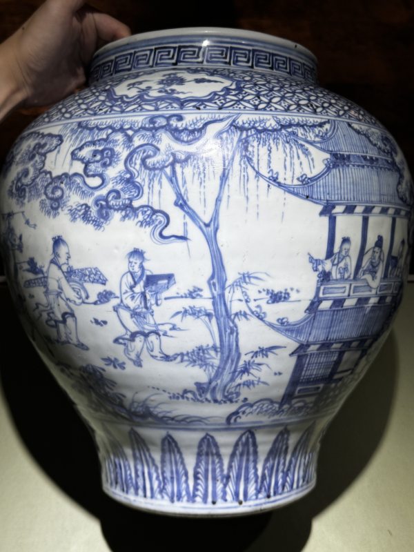 明景泰 青花携琴访友图大罐 - 图7