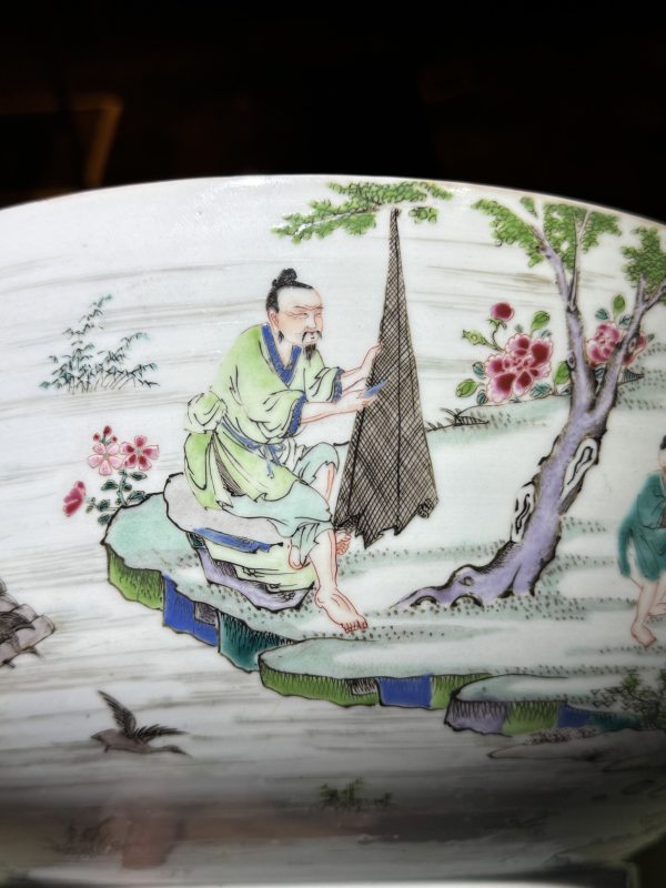清雍正 粉彩渔家清趣图大碗 - 图26