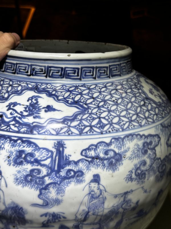明景泰 青花携琴访友图大罐 - 图17