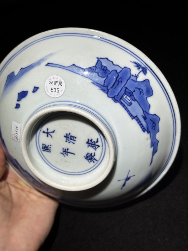清康熙 青花“张生赶考”盘 - 图9