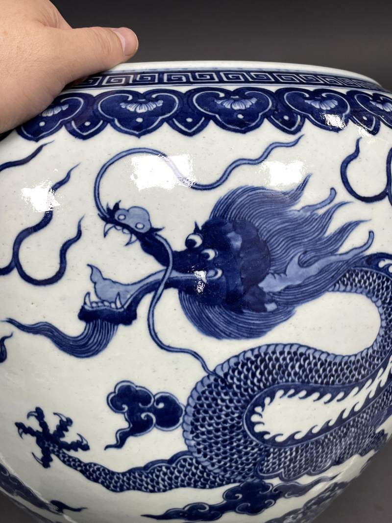 清晚期 青花云龙纹缸 - 图10