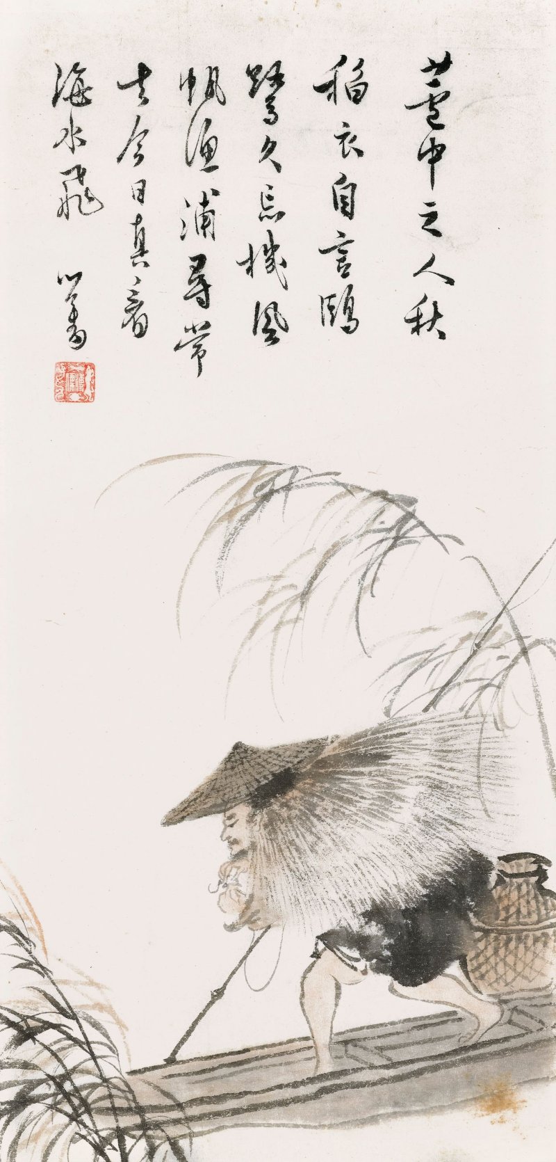 溥儒　漁父圖　設色紙本　鏡心 | PU RU (1896-1963)