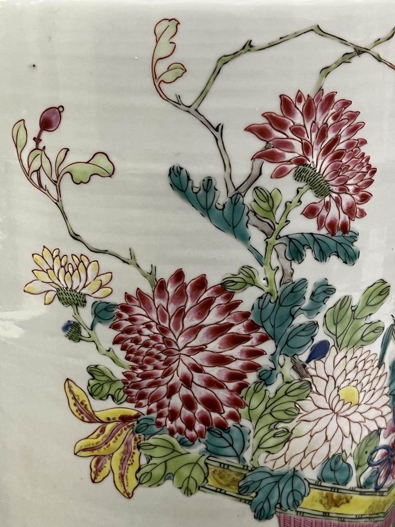 清雍正 粉彩篮花图棒槌瓶 - 图11