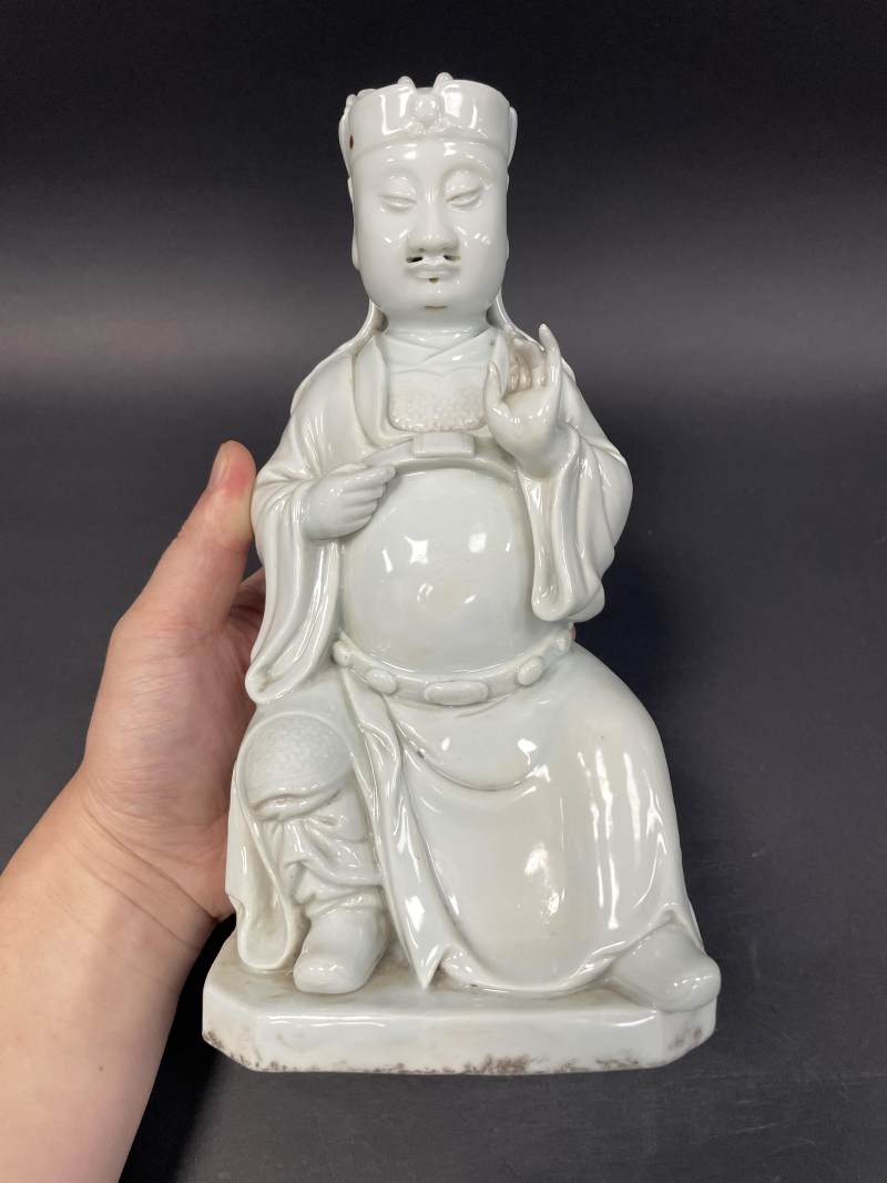 清 德化窑白釉文昌帝君像 - 图3