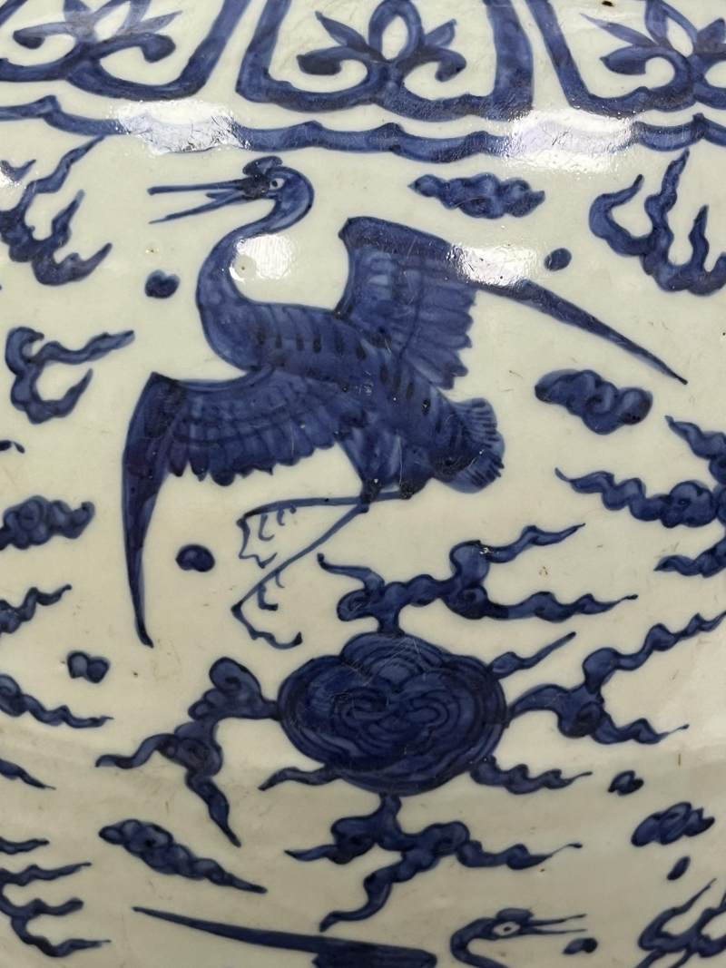 明晚期 青花云鹤纹大罐 - 图10
