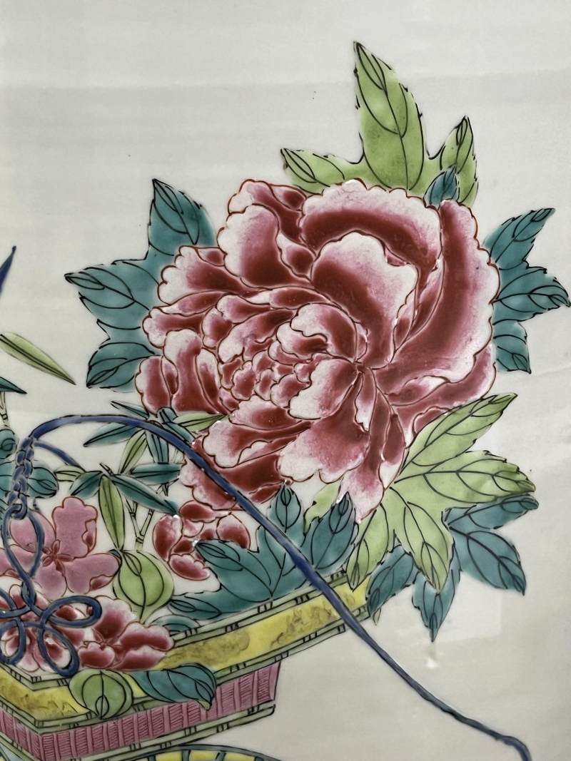 清雍正 粉彩篮花图棒槌瓶 - 图12
