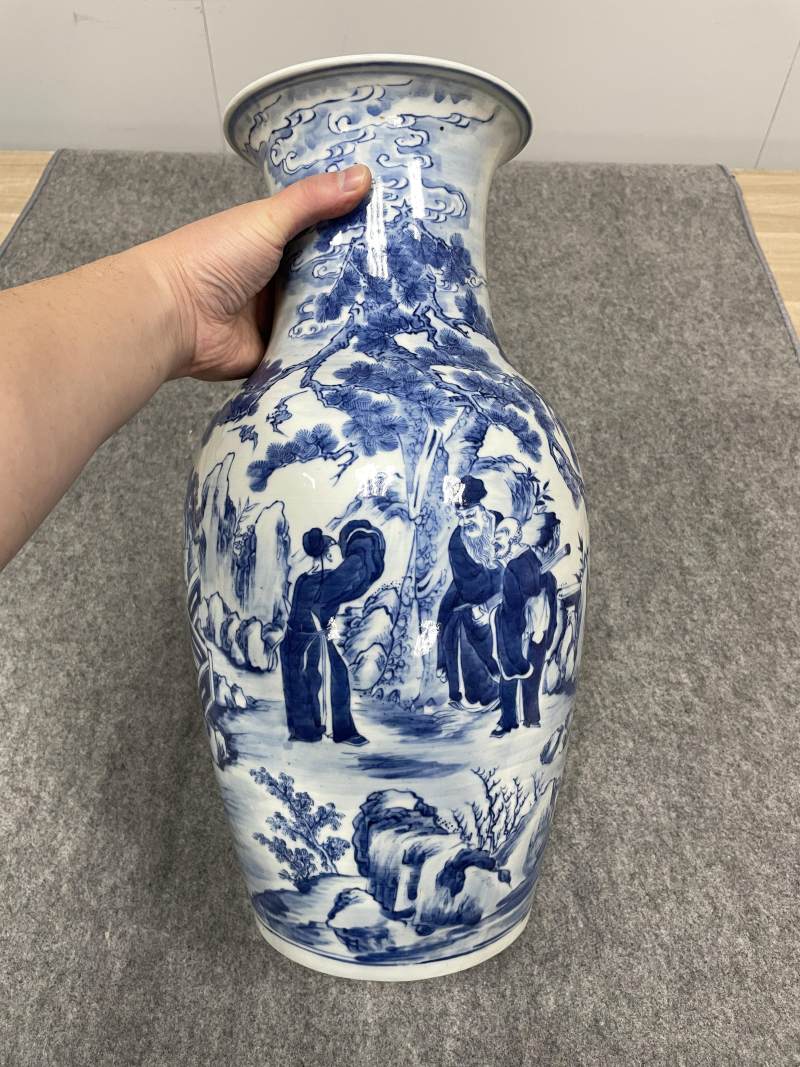 清中期 青花神仙人物纹瓶 - 图3