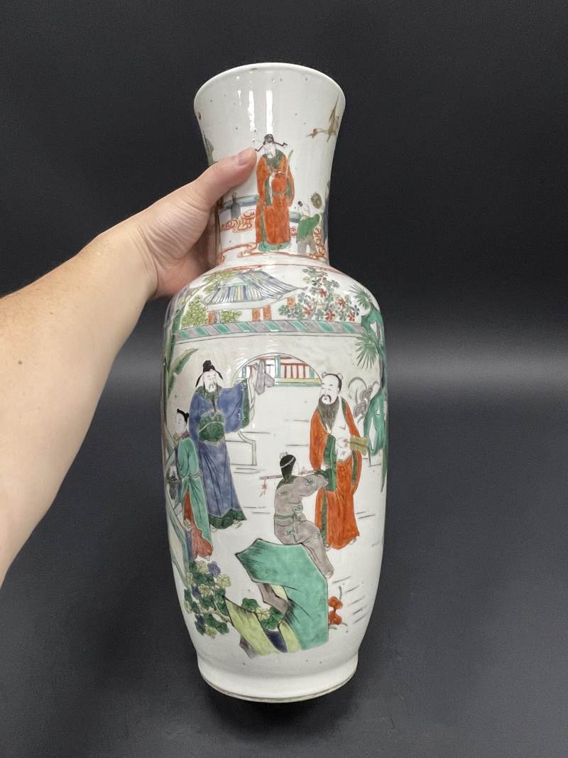 清晚期 五彩八仙庆寿图瓶 - 图4